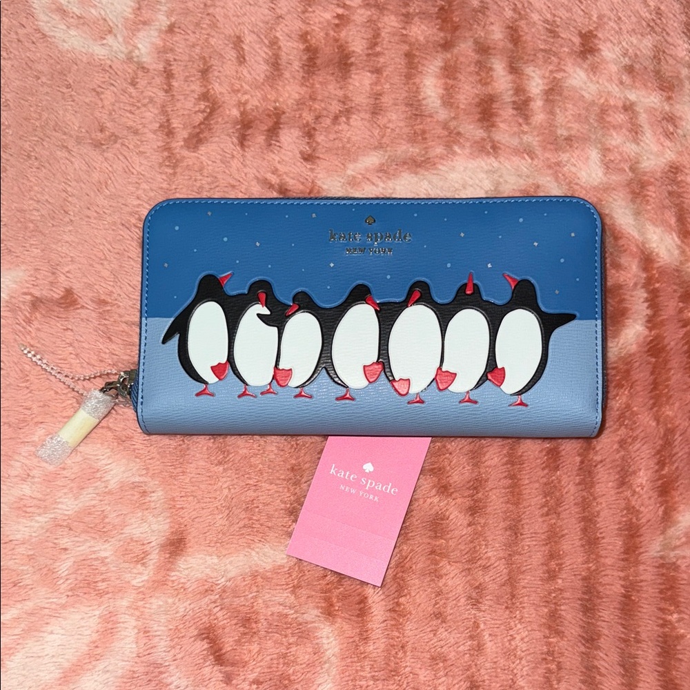 NWT Kate Spade - Artic Friends Wallet  (Penguin Design)
